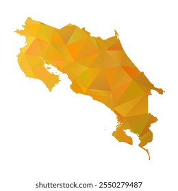 Map of Costa Rica - Gold Polygonal Design For Your. Vector illustration eps 10.