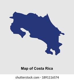 Map of  Costa Rica isolated vector illustration