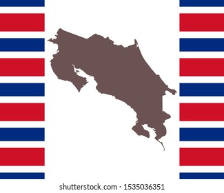 Map of Costa Rica on background with flag