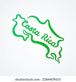 Map of Costa Rica - shape and name in one line