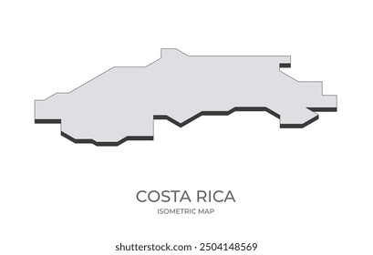 Map of the Costa Rica in simple isometric form. Illustration of isometric map of the country.