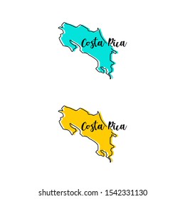 Map of Costa Rica Vector Design Template.