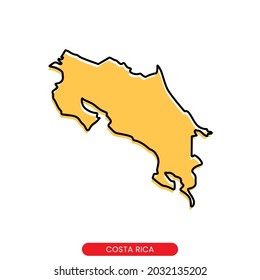 Map of Costa Rica vector design template. Simple style with editable stroke.