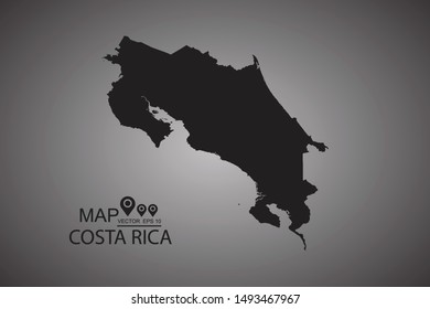 Map of Costa Rica. Vector illustration eps 10.