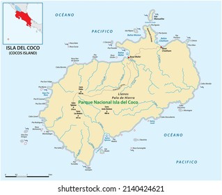 map of costa rican pacific island cocos island