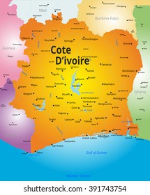  map of Cote d Ivoire 
