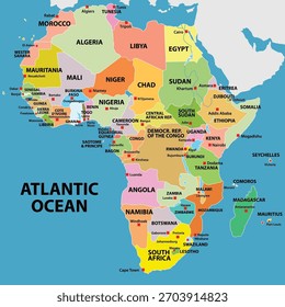 Mapa de países en África ilustración