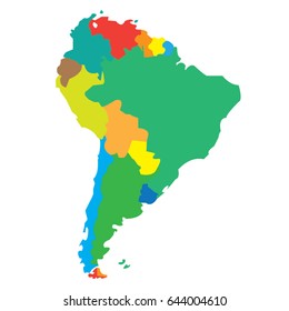 Map countries South america