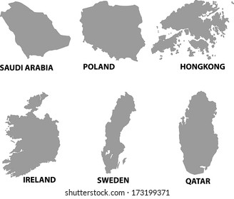 Map of countries worldwide. 