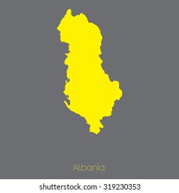 A Map of the country of Albania