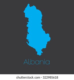 A Map of the country of Albania