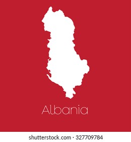 A Map of the country of Albania