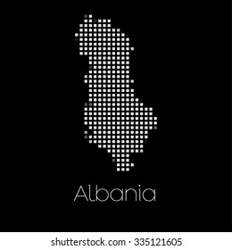 A Map of the country of Albania