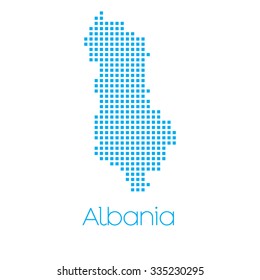 A Map of the country of Albania
