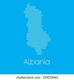 A Map of the country of Albania