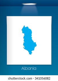 A Map of the country of Albania