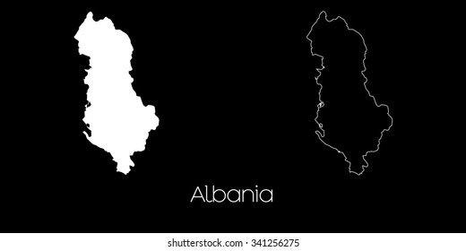 A Map of the country of Albania