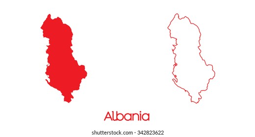 A Map of the country of Albania