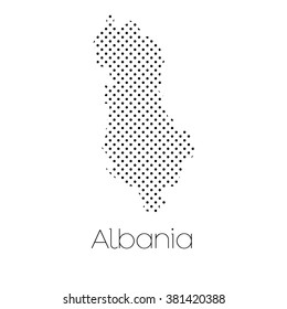 A Map of the country of Albania