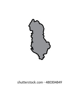 A Map of the country of Albania