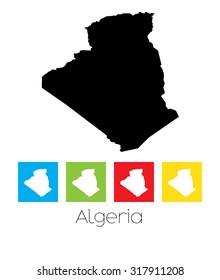 A Map of the country of Algeria
