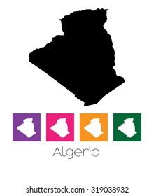 A Map of the country of Algeria
