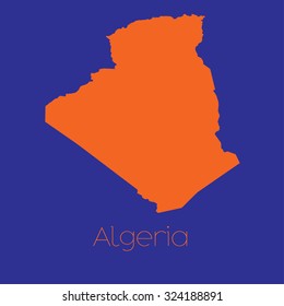 A Map of the country of Algeria