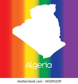 A Map of the country of Algeria