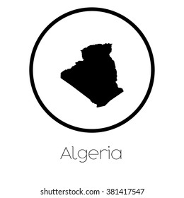 A Map of the country of Algeria