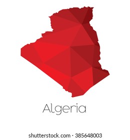 A Map of the country of Algeria