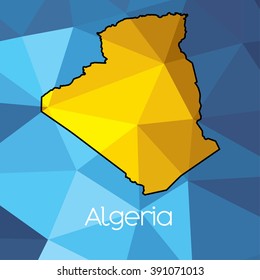A Map of the country of Algeria