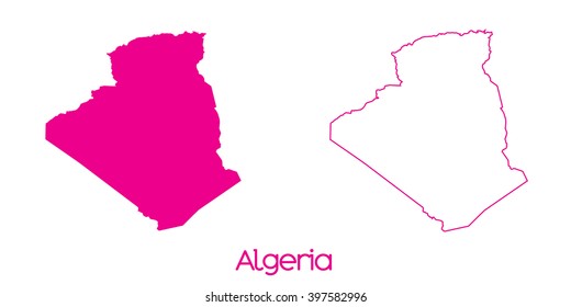 A Map of the country of Algeria