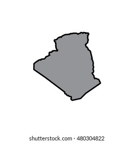 A Map of the country of Algeria