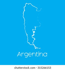 A Map of the country of Argentina
