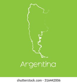 A Map of the country of Argentina