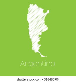 A Map of the country of Argentina