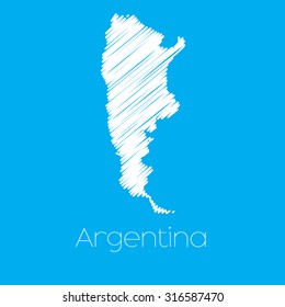 A Map of the country of Argentina