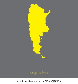 A Map of the country of Argentina