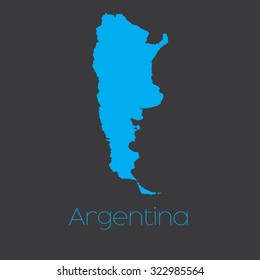 A Map of the country of Argentina
