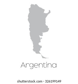 A Map of the country of Argentina