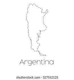 A Map of the country of Argentina
