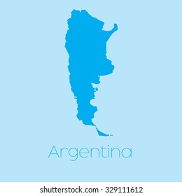 A Map of the country of Argentina
