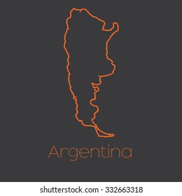 A Map of the country of Argentina