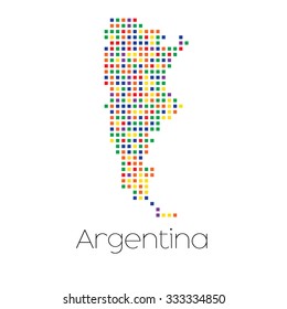 A Map of the country of Argentina