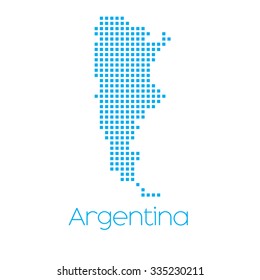 A Map of the country of Argentina