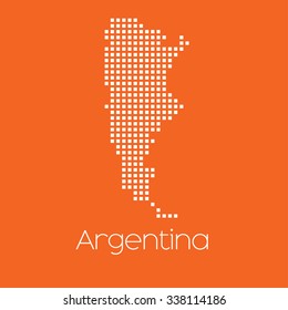 A Map of the country of Argentina