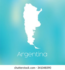 A Map of the country of Argentina