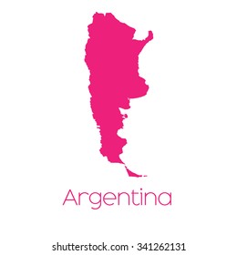A Map of the country of Argentina