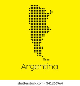 A Map of the country of Argentina