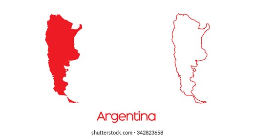 A Map of the country of Argentina